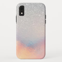 Silver Glitter Iridescent Holographic Gradient iPhone XR Case