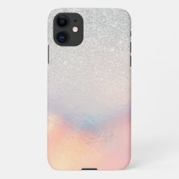 Silver Glitter Iridescent Holographic Gradient iPhone 11 Case