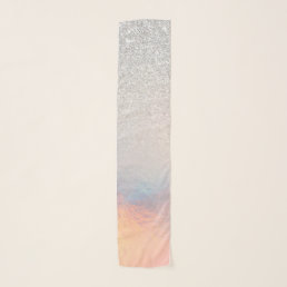 Silver Glitter Iridescent Holographic Gradient Scarf