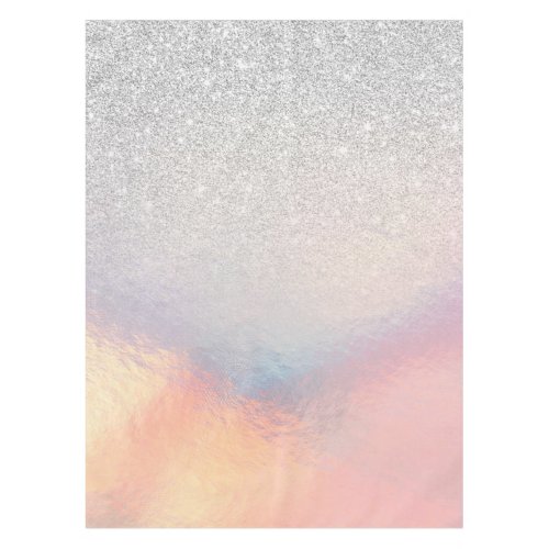 Silver Glitter Iridescent Holographic Gradient Tablecloth
