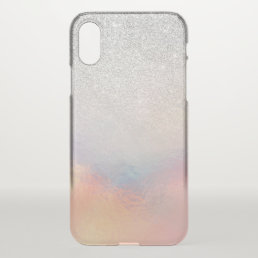 Silver Glitter Iridescent Holographic Gradient iPhone X Case