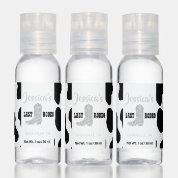 Silver Glitter Last Rodeo  Hand Sanitizer by coffeecatdesigns at Zazzle