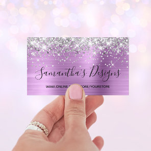 Silver Glitter Lavender Foil Online Store Business Card