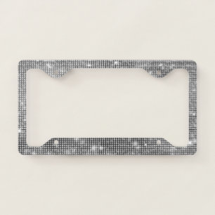 Silver Glitter Licence Plate Frame