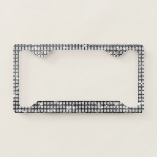 Silver Glitter Licence Plate Frame (Front)