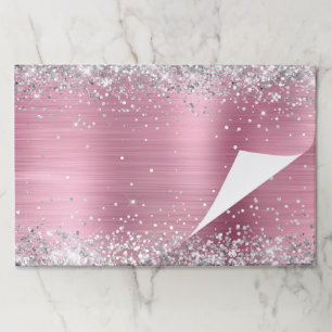 Silver Glitter Light Pink Foil Paper Pad