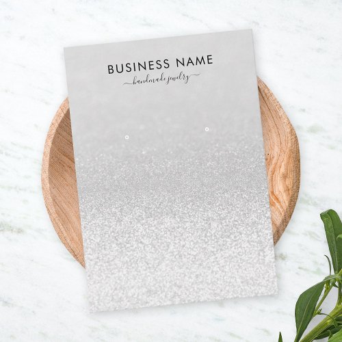 Silver Glitter Lights Earring Jewelry Display Business Card