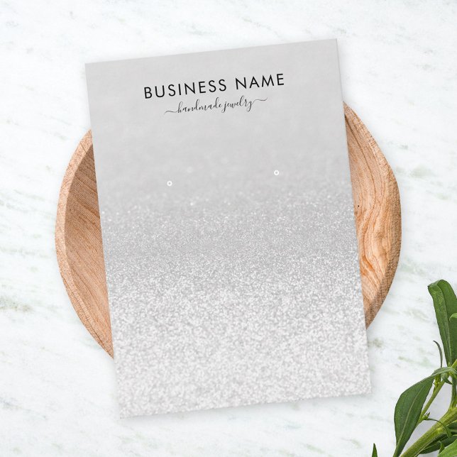 Silver Glitter Lights Earring Jewelry Display Business Card (Creator Uploaded)