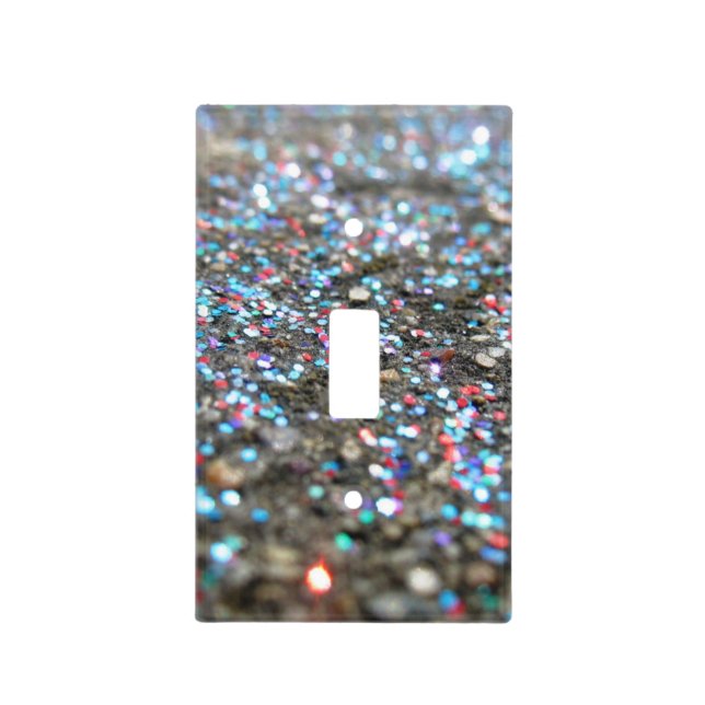 Silver Glitter Lightswitch Light Switch Cover (Front)