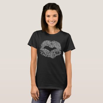Silver Glitter Lips T-shirt by TheLipstickLady at Zazzle
