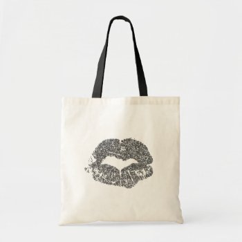 Silver Glitter Lips Tote Bag by TheLipstickLady at Zazzle