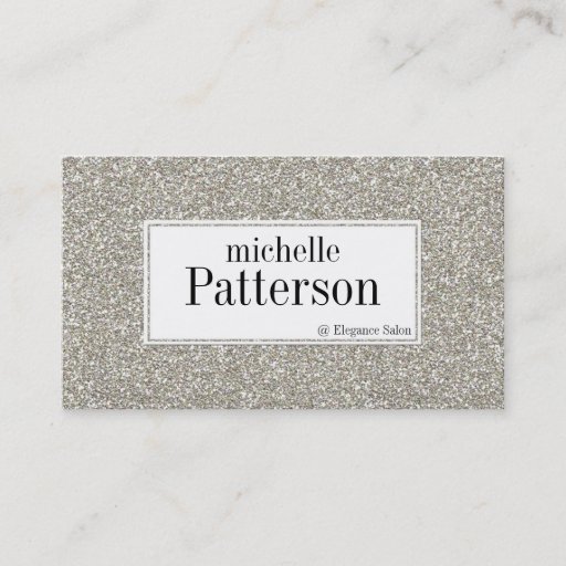 Customizable Silver Glitter Look Appointment Business Cards
