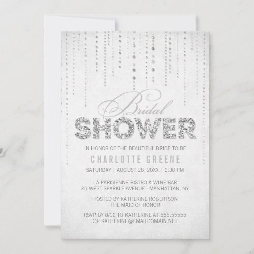 Glitter Look Bridal Shower Invitation