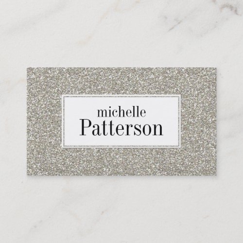 Silver Glitter Look Professional Business Cards
