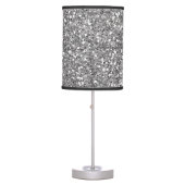 Silver Glitter look Sparkle Glam Sequin Table Lamp (Front)