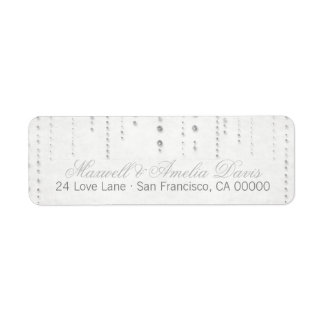 Silver Glitter Look Wedding Address Labels