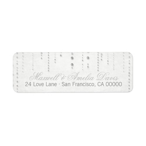 Silver Glitter Look Wedding Address Labels