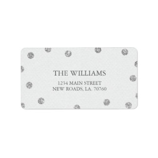 Silver Glitter Mailing Labels