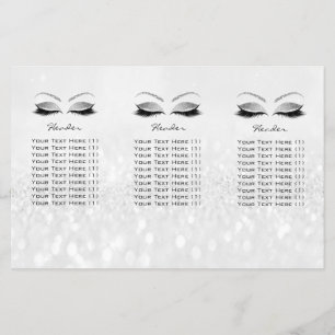 Silver Glitter Makeup Eyes Gray Lash DL Leaflet Flyer