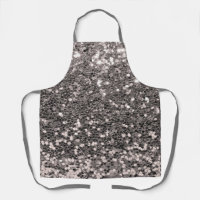 Silver Glitter Metallic Chic Bling Modern Apron