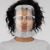 Silver Glitter Modern Glam Luxury Chic Face Shield (Insitu)