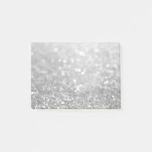 Silver Glitter Modern Post-it Notes