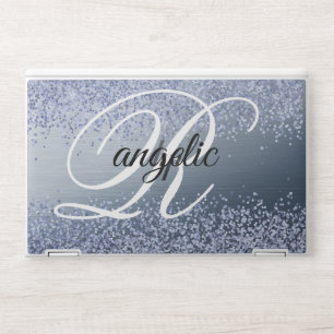 silver Glitter Monogram HP EliteBook X360 1030  Laptop Skin