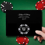Silver Glitter Monogram Poker Chip Casino Wedding Envelope<br><div class="desc">Celebrate in style with these trendy casino themed wedding envelopes. The design is easy to personalize with your own monogram initial and return name & address and your family and friends will be thrilled when they receive these fabulous wedding envelopes. Matching items can be found in the collection.</div>