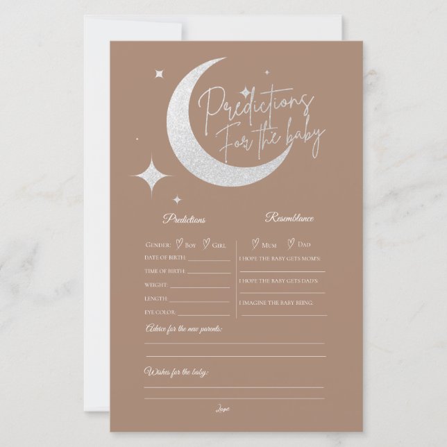 Silver glitter moon stars oh baby Prediction  (Front)