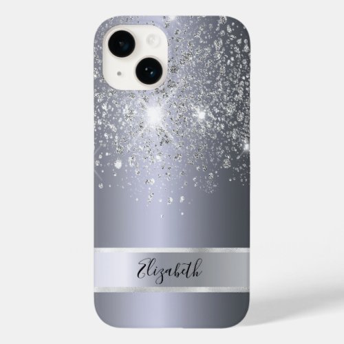 Silver glitter name glamorous Case_Mate iPhone 14 case
