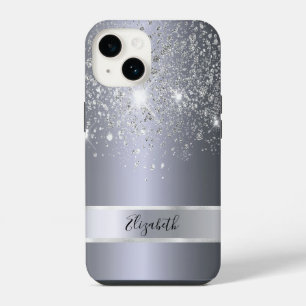 Silver glitter name iPhone 14 case