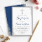 Silver Glitter Navy Blue Boy Baptism Invitation