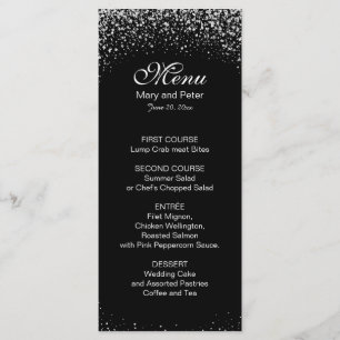 Silver Glitter Night Sky Menu
