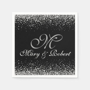 Silver Glitter Night Sky Napkins