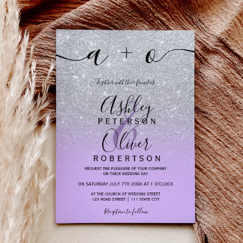 Silver Glitter Ombre Lavender Budget Wedding by girly_trend at Zazzle