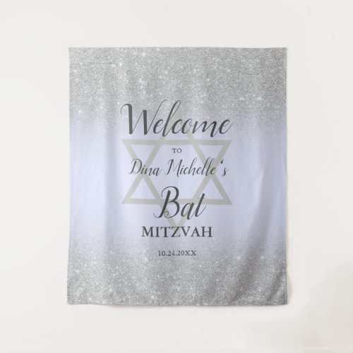 Silver glitter ombre lavender chic Bat Mitzvah