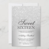 Silver glitter ombre metallic chic Sweet 16 Invitation (Front)
