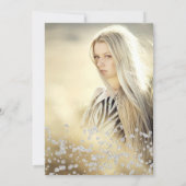 Silver glitter ombre mint Quinceanera photo Invitation (Back)