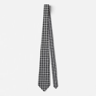 Silver Glitter Overlap Diamond Pattern Neck Tie