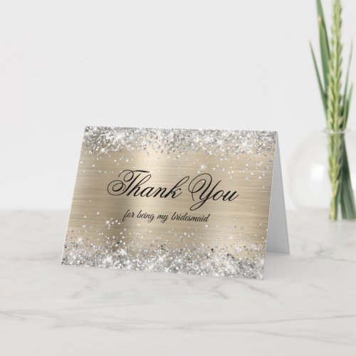 Silver Glitter Pale Gold Foil Bridesmaid