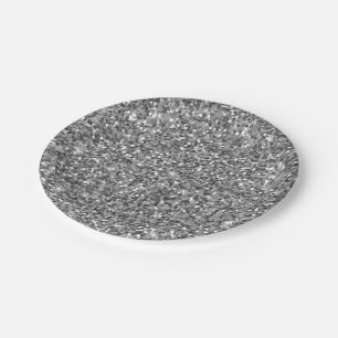Silver Glitter Paper Plates