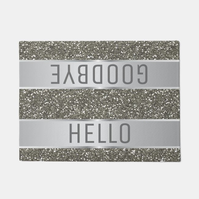 Silver Glitter Pattern Hello Goodbye