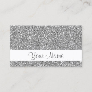 Silver Glitter Pattern Look-like Business Card