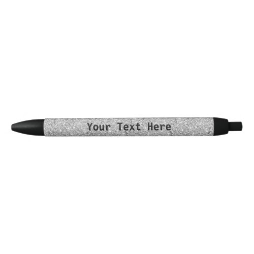 Silver glitter pen with personalized custom text