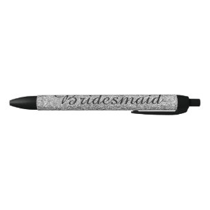 Silver Glitter Personalized Bridesmaid Pen