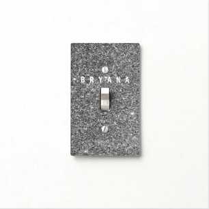 Silver Glitter Personalized Light Switch Cover