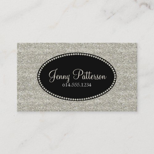 Silver Glitter Pretty Elegant Business Card