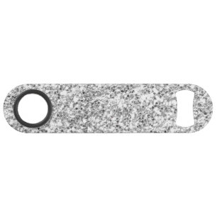 Silver Glitter Printed Bar Key