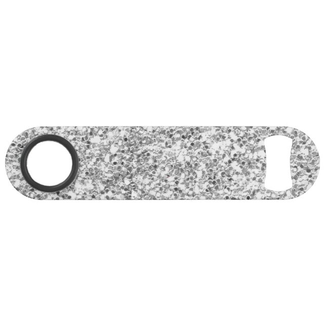 Silver Glitter Printed Bar Key (Front (Horizontal))