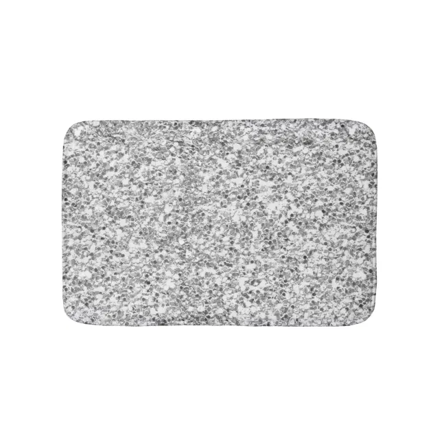 Silver Glitter Printed Bath Mat Zazzle